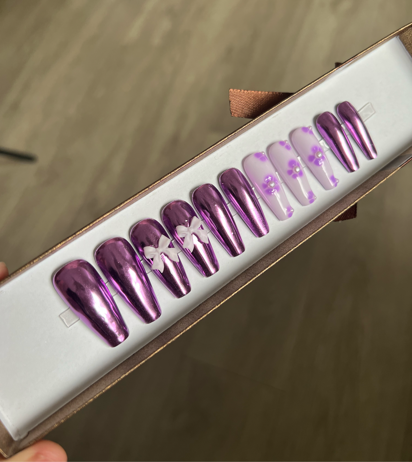 Violet Chrome Dreams | Luxury Handmade Press On Nails