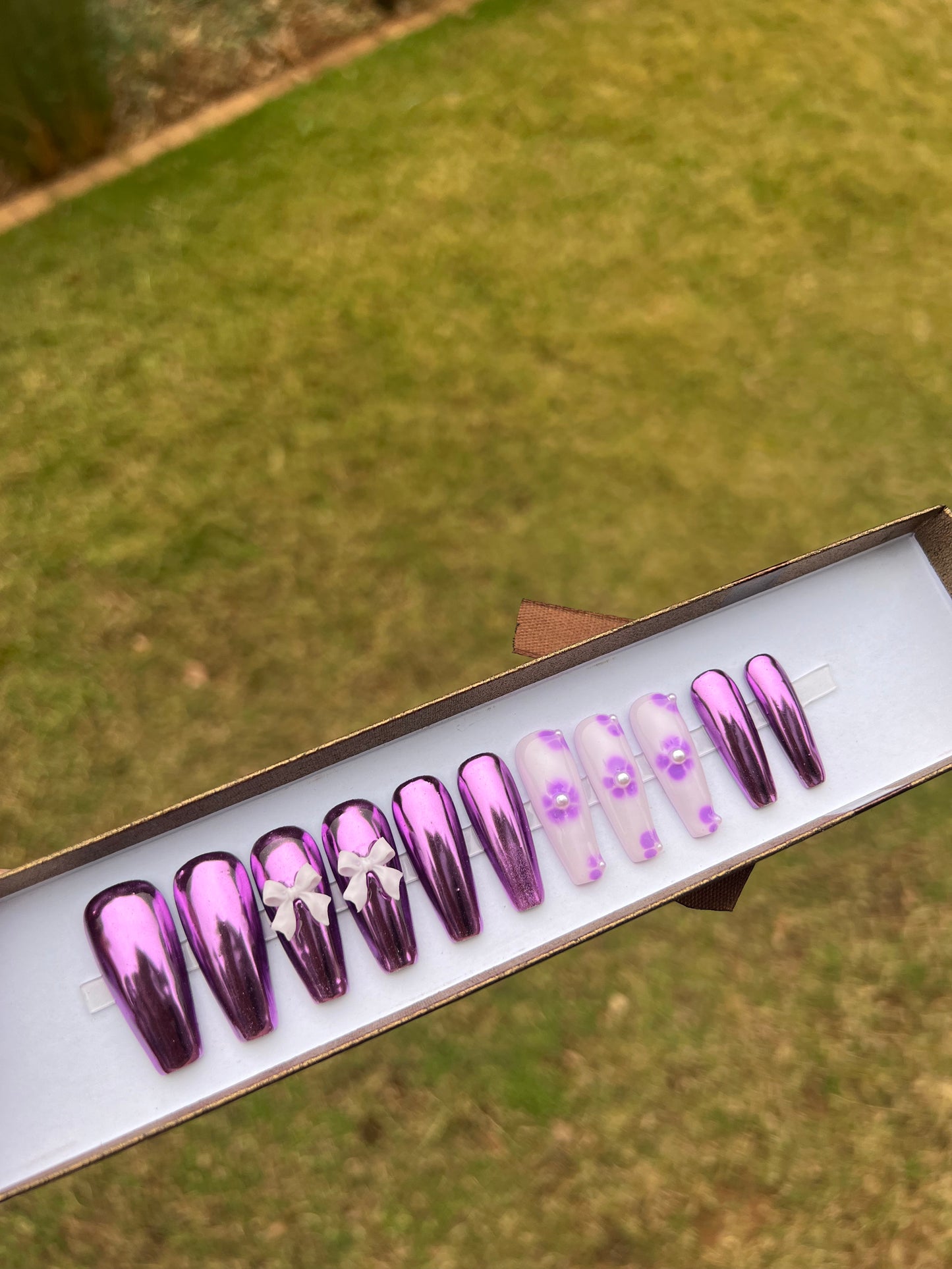 Violet Chrome Dreams | Luxury Handmade Press On Nails