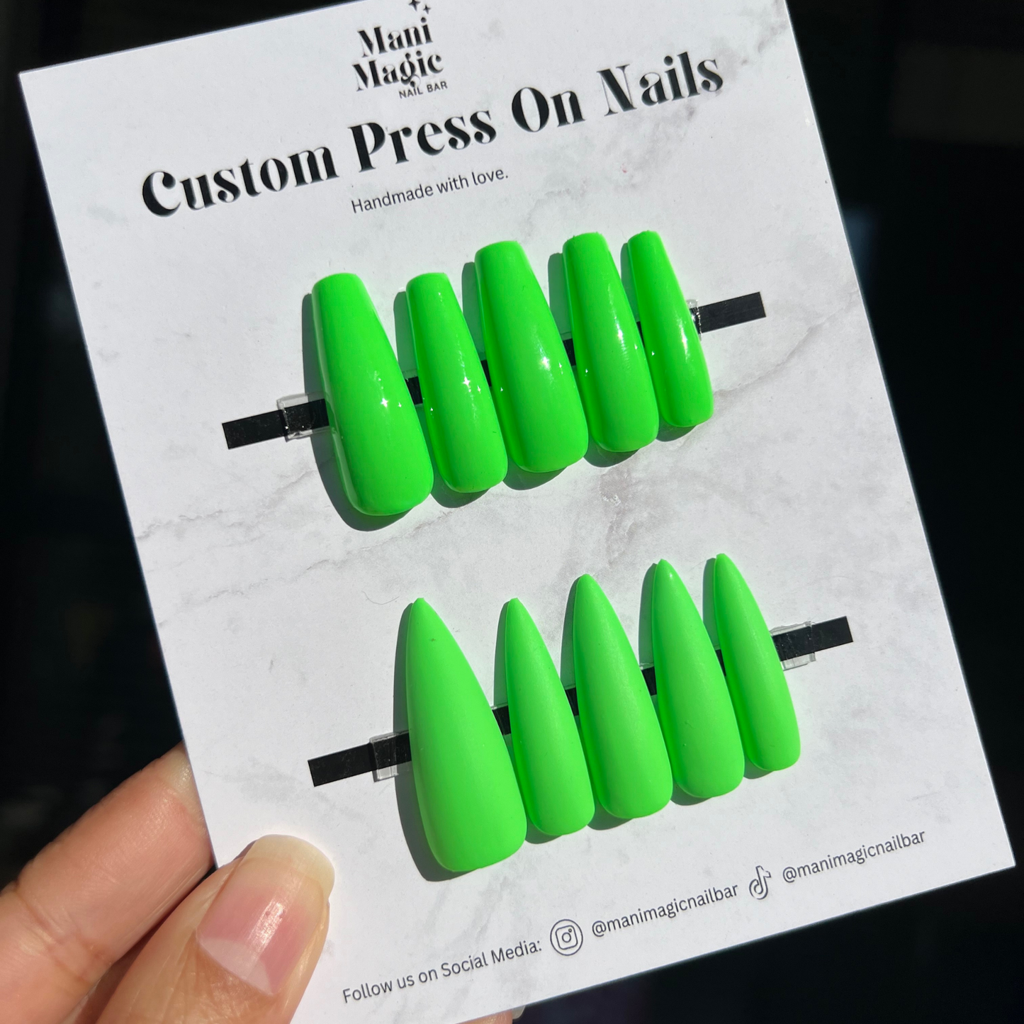 Nuclear Lime | Luxury Press On Nails