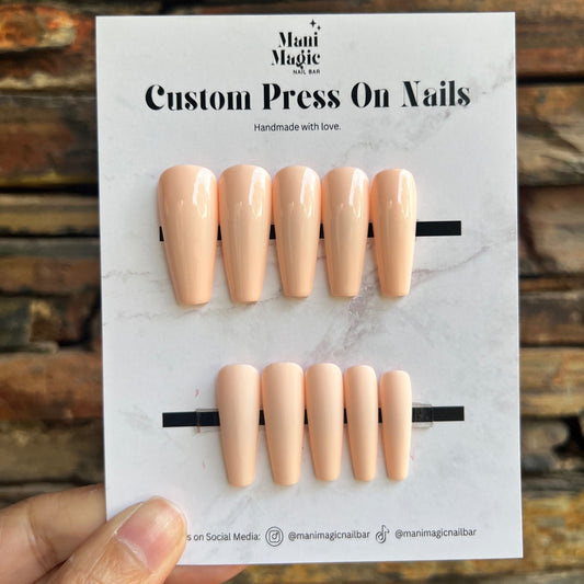 Apricot Nude | Luxury Handmade Press On Nails
